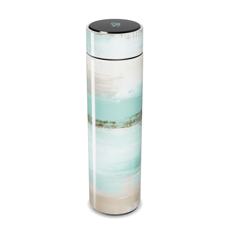 Garrafa Térmica Touch - Listras Verde e Bege