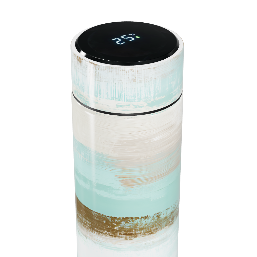 Garrafa Térmica Touch - Listras Verde e Bege