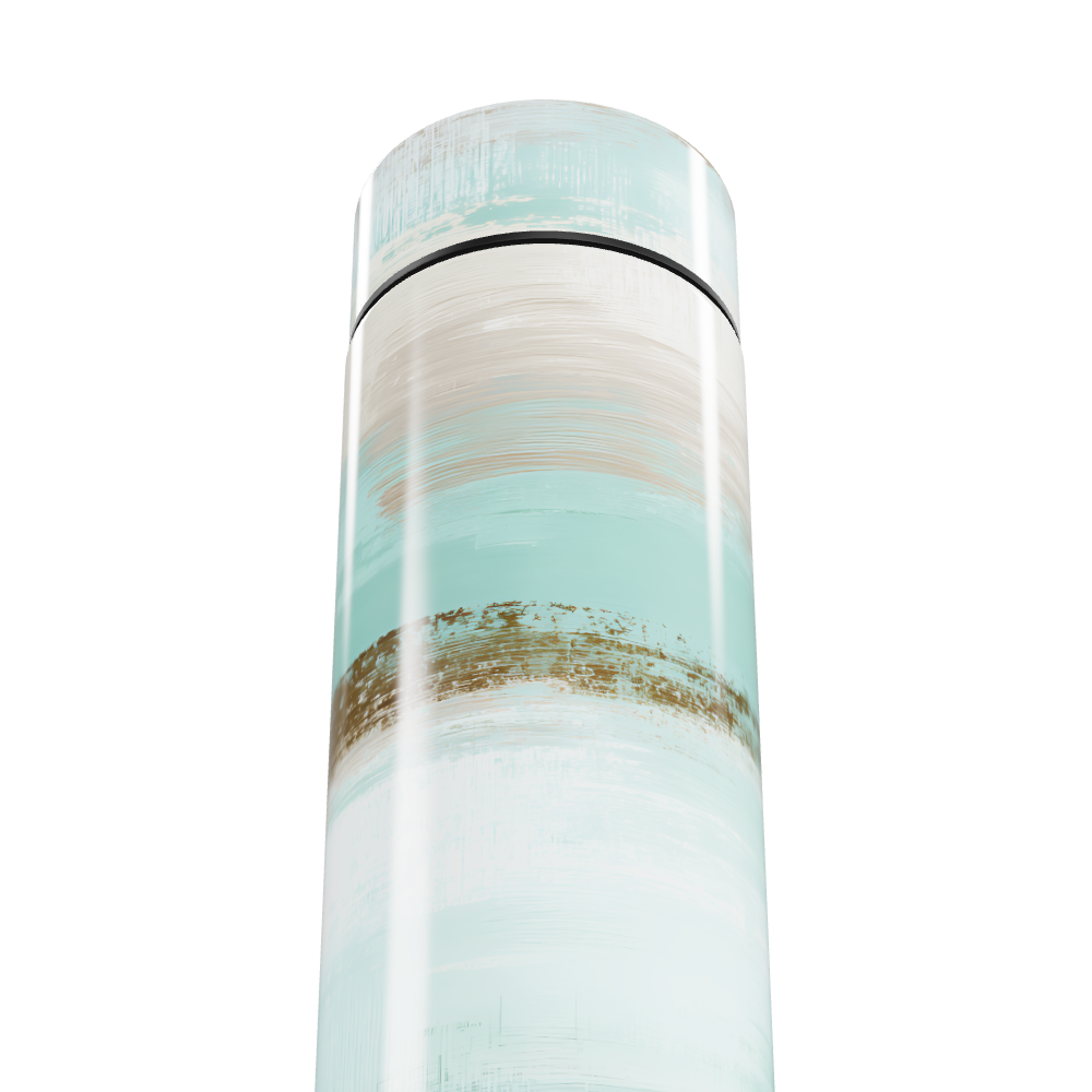 Garrafa Térmica Touch - Listras Verde e Bege