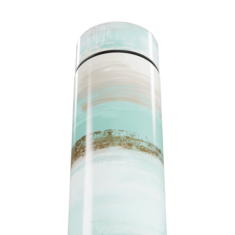 Garrafa Térmica Touch - Listras Verde e Bege