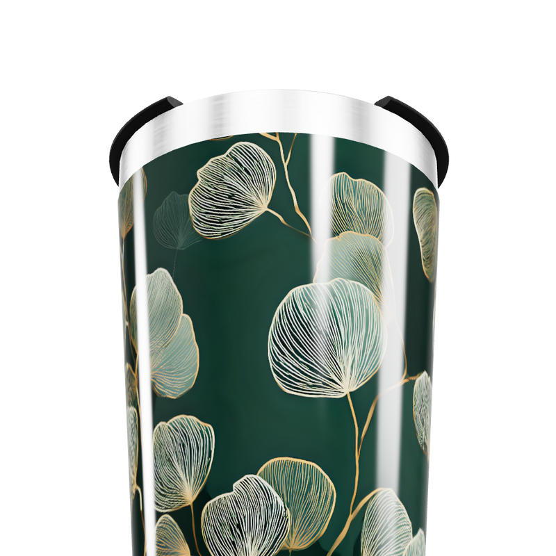 Copo Térmico - Floral Verde Metalizado