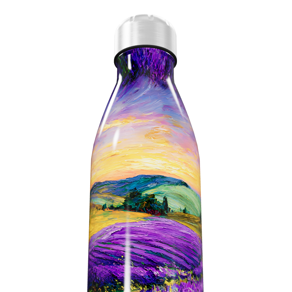 Garrafa Inox - Paisagem Lavanda Colorida