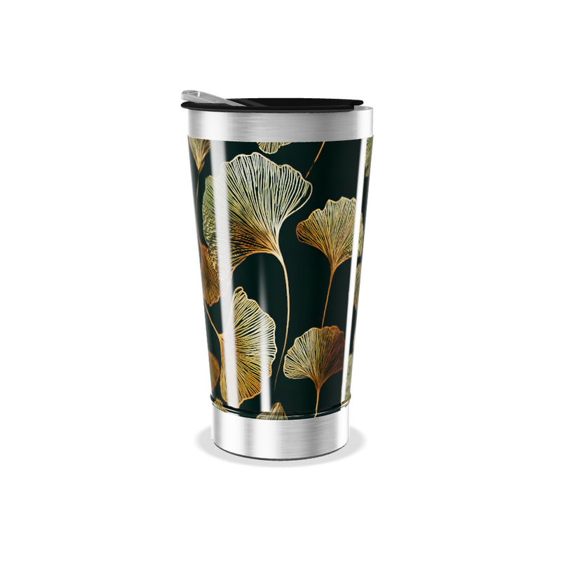 Copo Térmico - Folhas Douradas