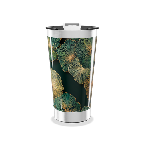 Copo Térmico - Estampa Floral Verde