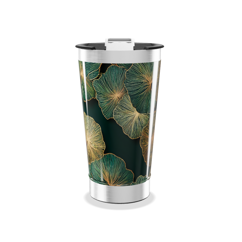 Copo Térmico - Estampa Floral Verde