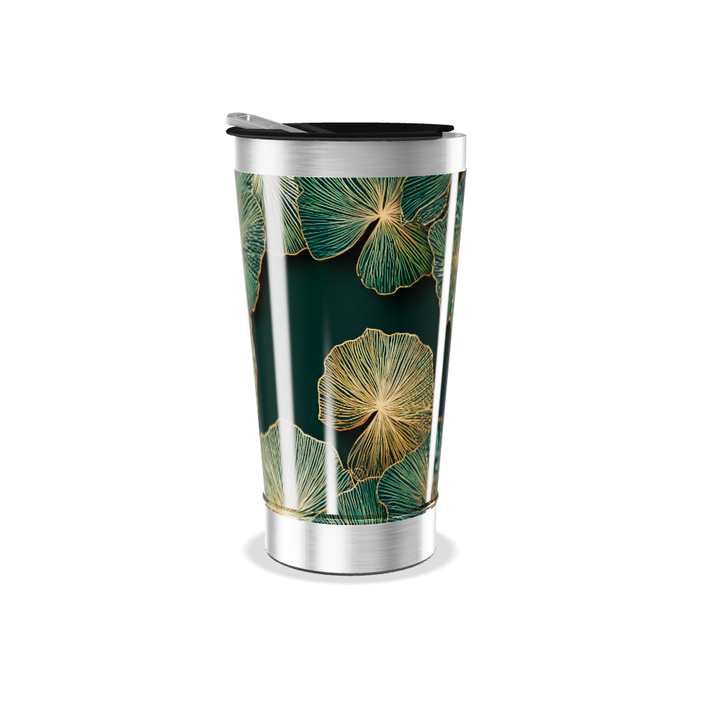 Copo Térmico - Estampa Floral Verde