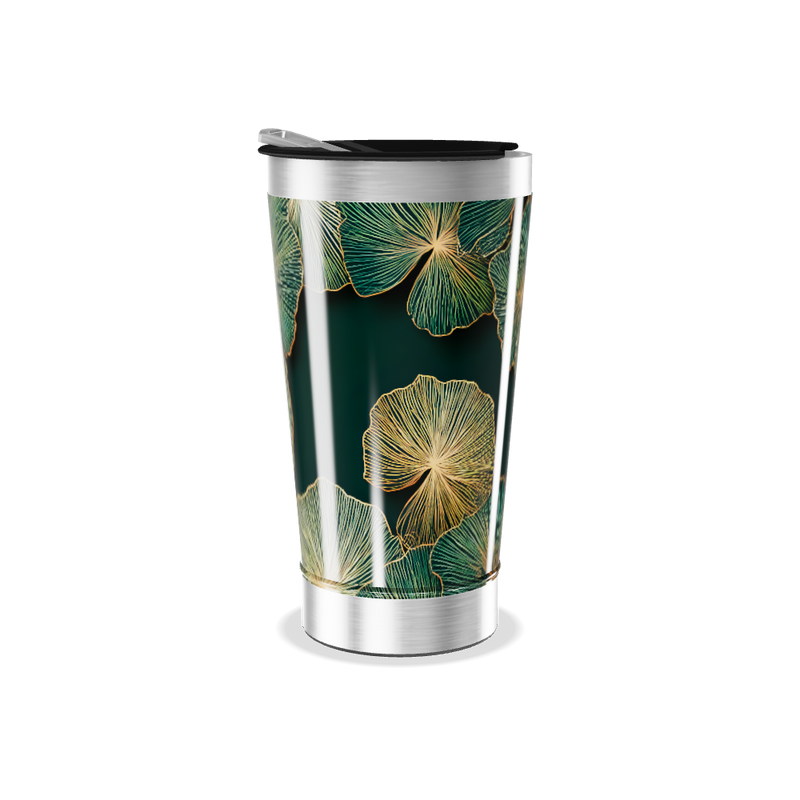 Copo Térmico - Estampa Floral Verde
