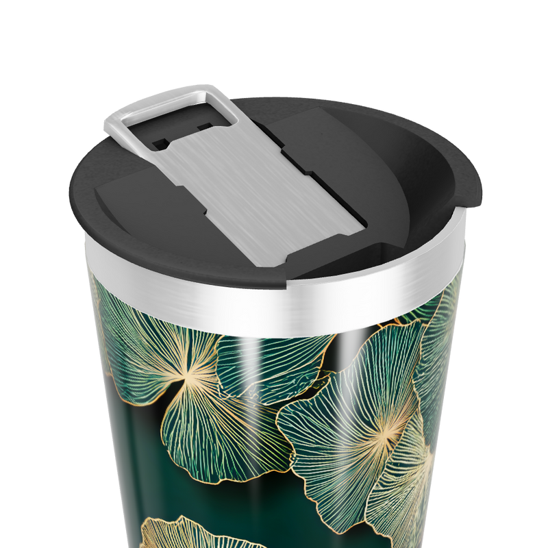 Copo Térmico - Estampa Floral Verde