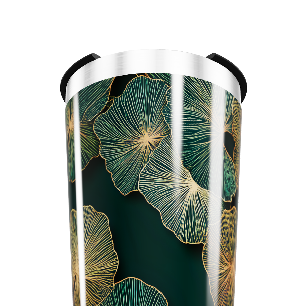 Copo Térmico - Estampa Floral Verde