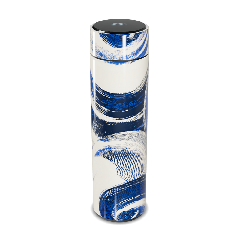 Garrafa Térmica Touch - Azul e Branca com Estampa