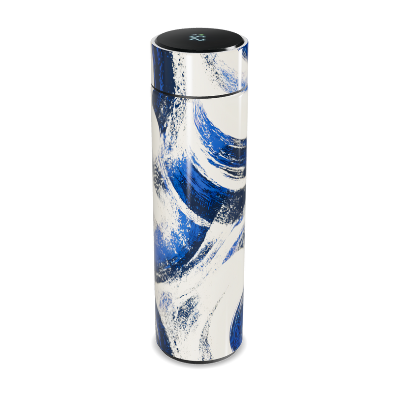 Garrafa Térmica Touch - Azul e Branca com Estampa