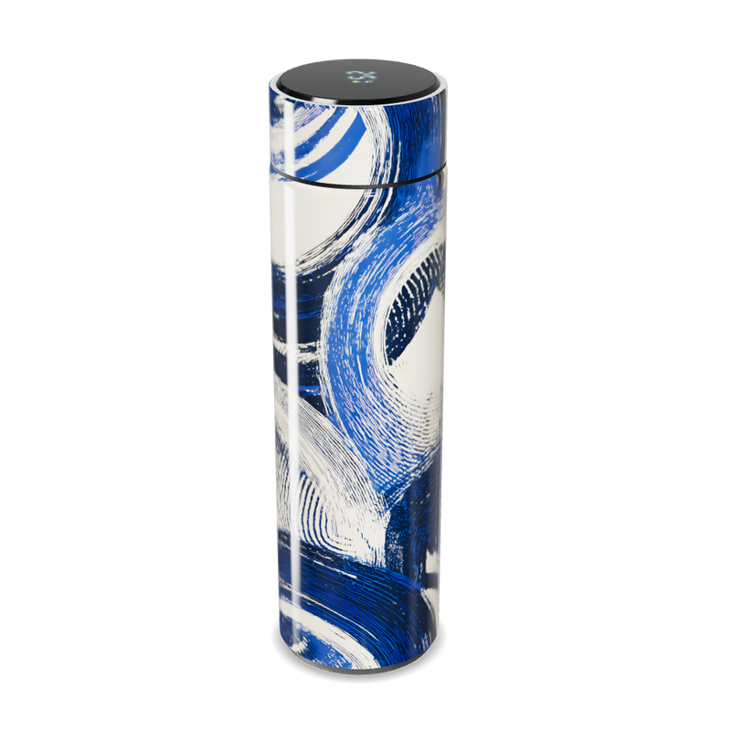 Garrafa Térmica Touch - Azul e Branca com Estampa
