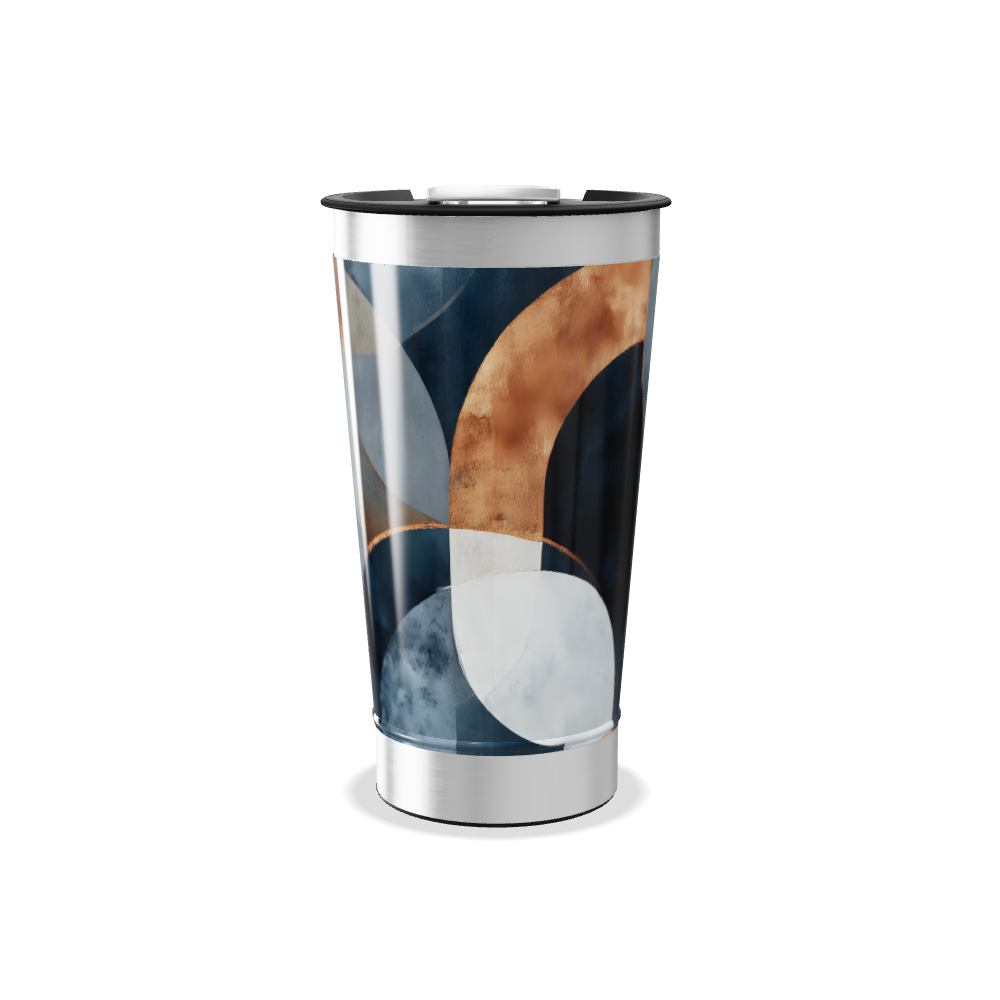 Copo Térmico - Abstrato Azul e Bronze