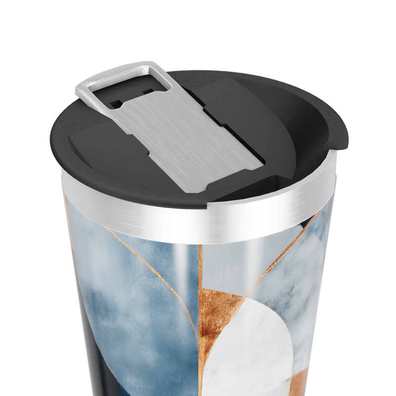 Copo Térmico - Abstrato Azul e Bronze