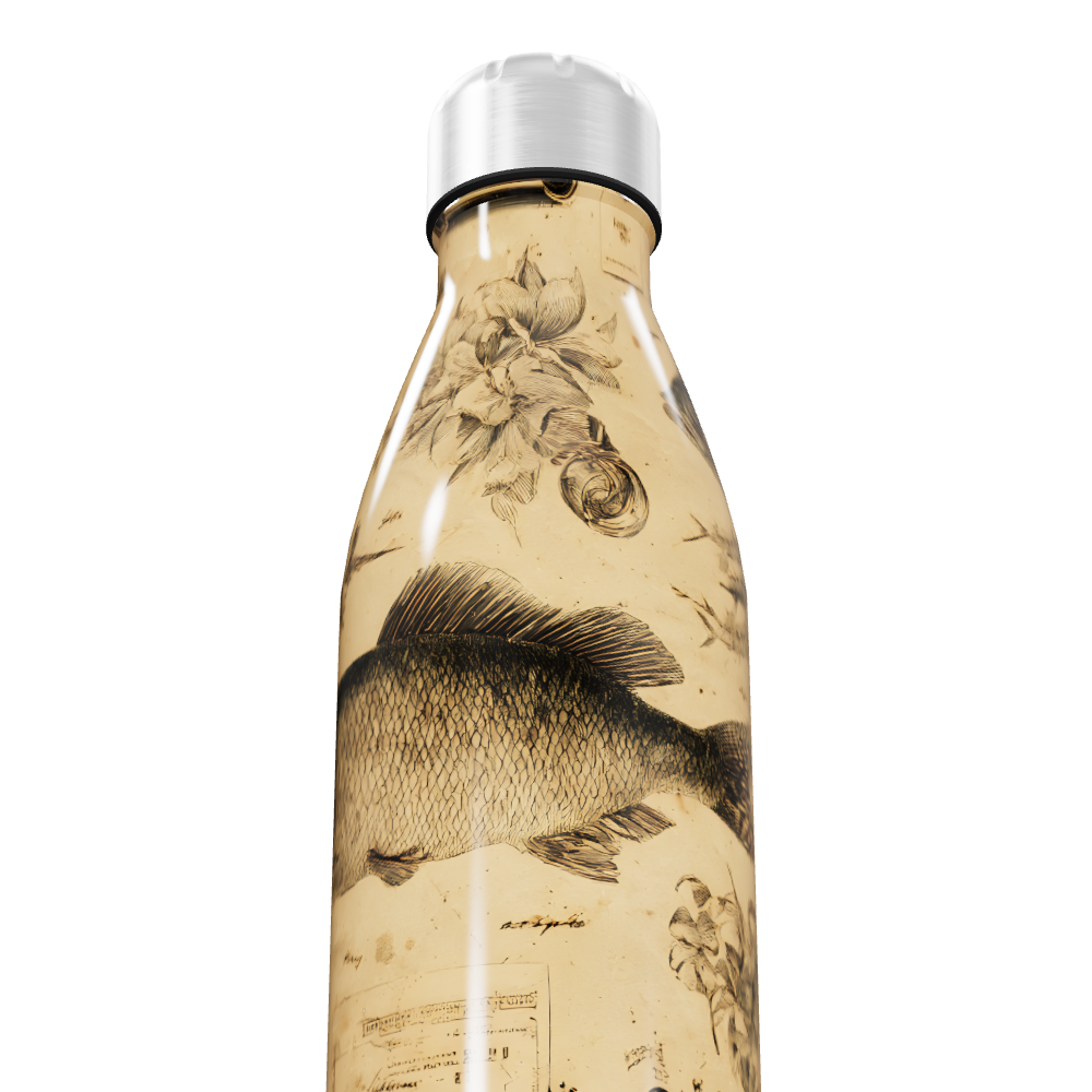Garrafa Inox - Estampa Vintage Peixes