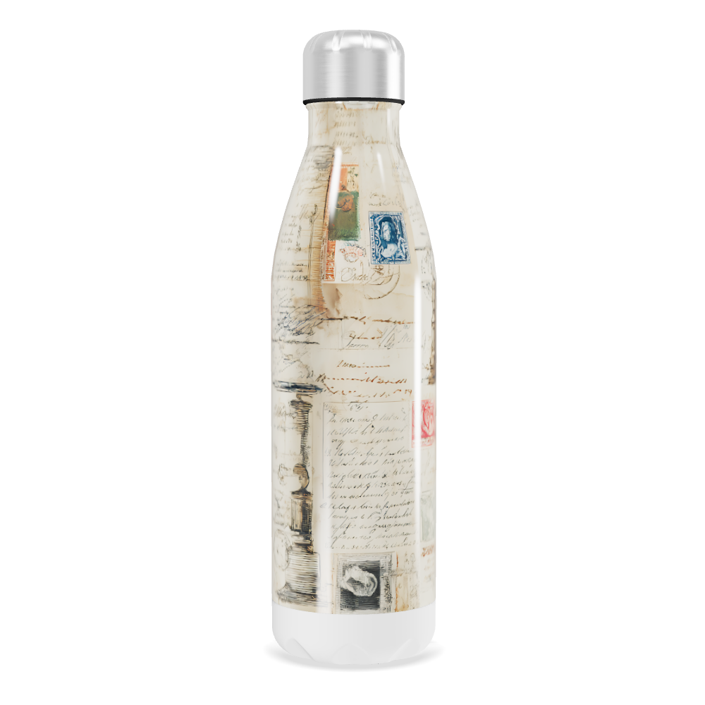 Garrafa Inox - Estampa Vintage Cartas