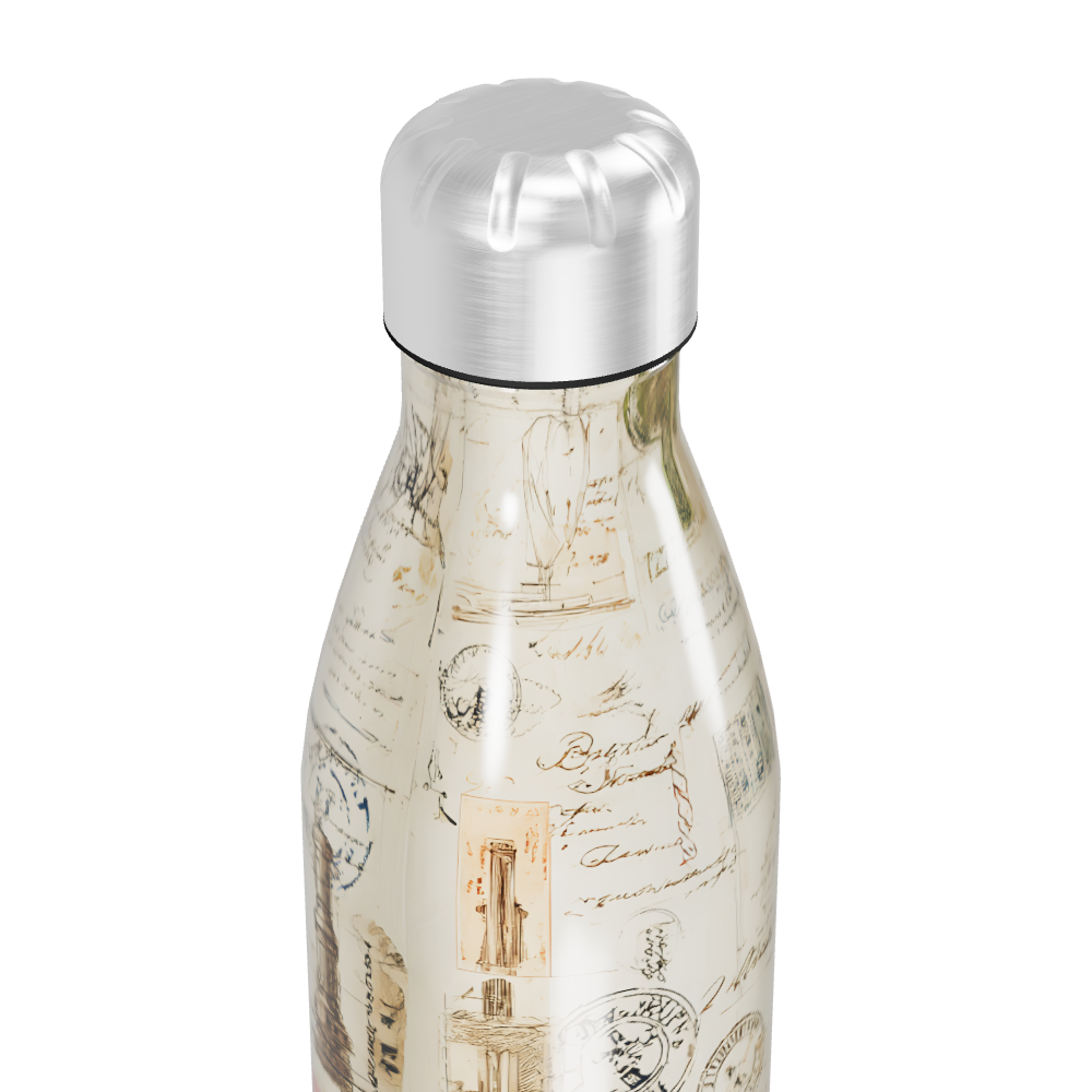 Garrafa Inox - Estampa Vintage Cartas