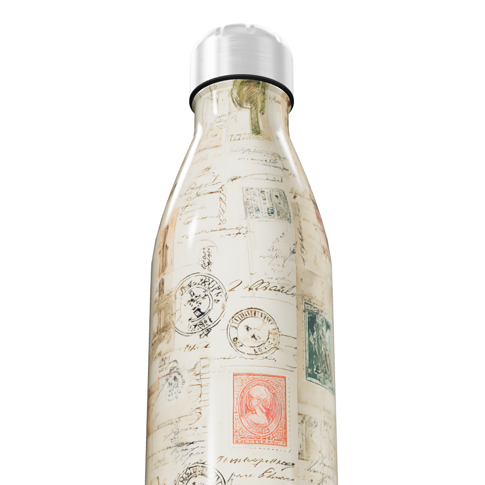 Garrafa Inox - Estampa Vintage Cartas