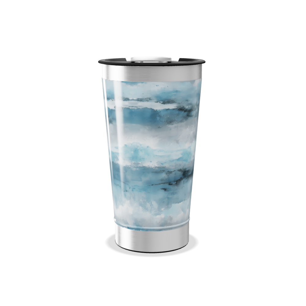 Copo Térmico - Azul Mármore Aço Inox