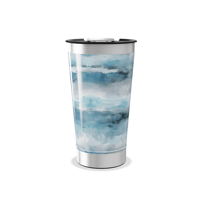 Copo Térmico - Azul Mármore Aço Inox