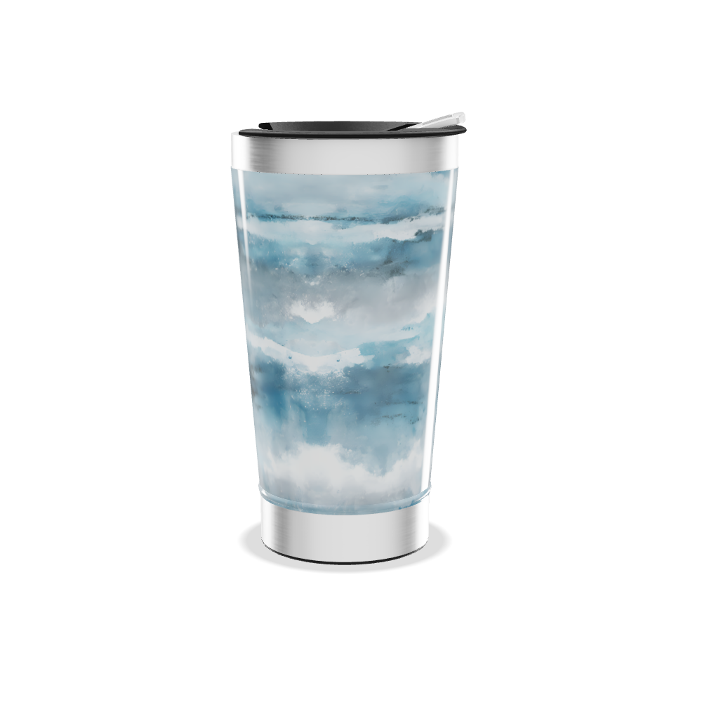 Copo Térmico - Azul Mármore Aço Inox