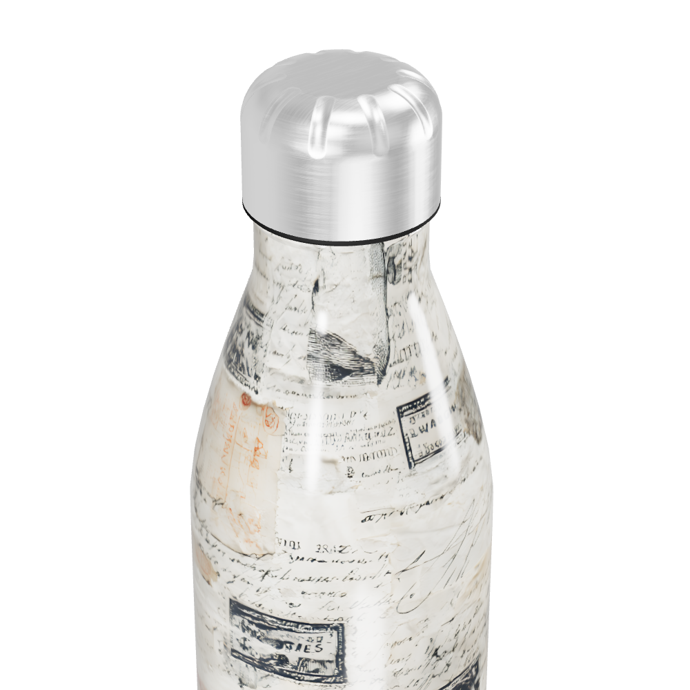 Garrafa Inox - Estampa Vintage Manuscrita