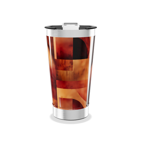 Copo Térmico - Estampa Abstrata Laranja