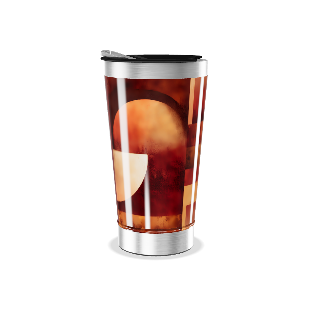 Copo Térmico - Estampa Abstrata Laranja