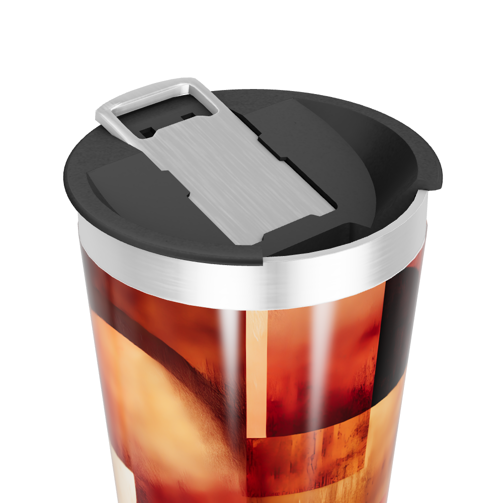 Copo Térmico - Estampa Abstrata Laranja