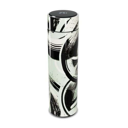 Garrafa Térmica Touch - Estampa Abstrata Preta e Branca