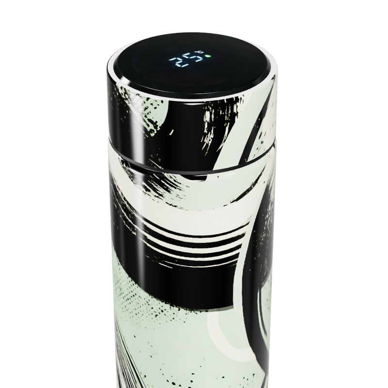 Garrafa Térmica Touch - Estampa Abstrata Preta e Branca