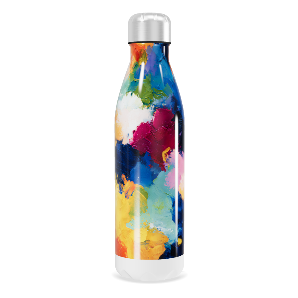 Garrafa Inox - Estampa Abstrata Colorida