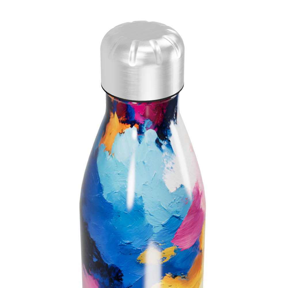Garrafa Inox - Estampa Abstrata Colorida