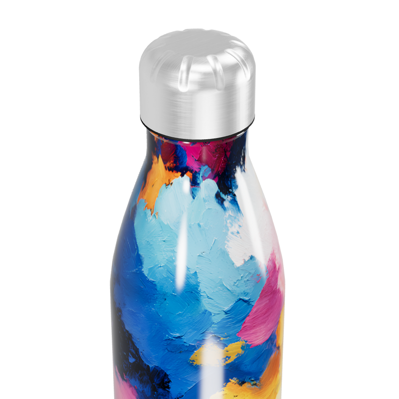 Garrafa Inox - Estampa Abstrata Colorida
