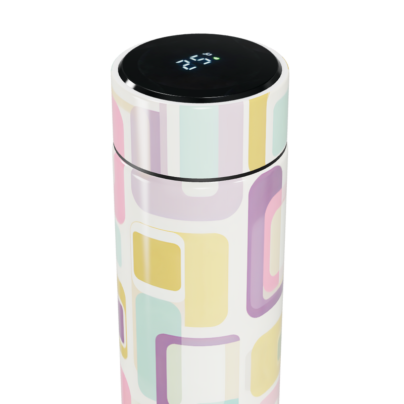 Garrafa Térmica Touch - Estampa Geométrica Colorida