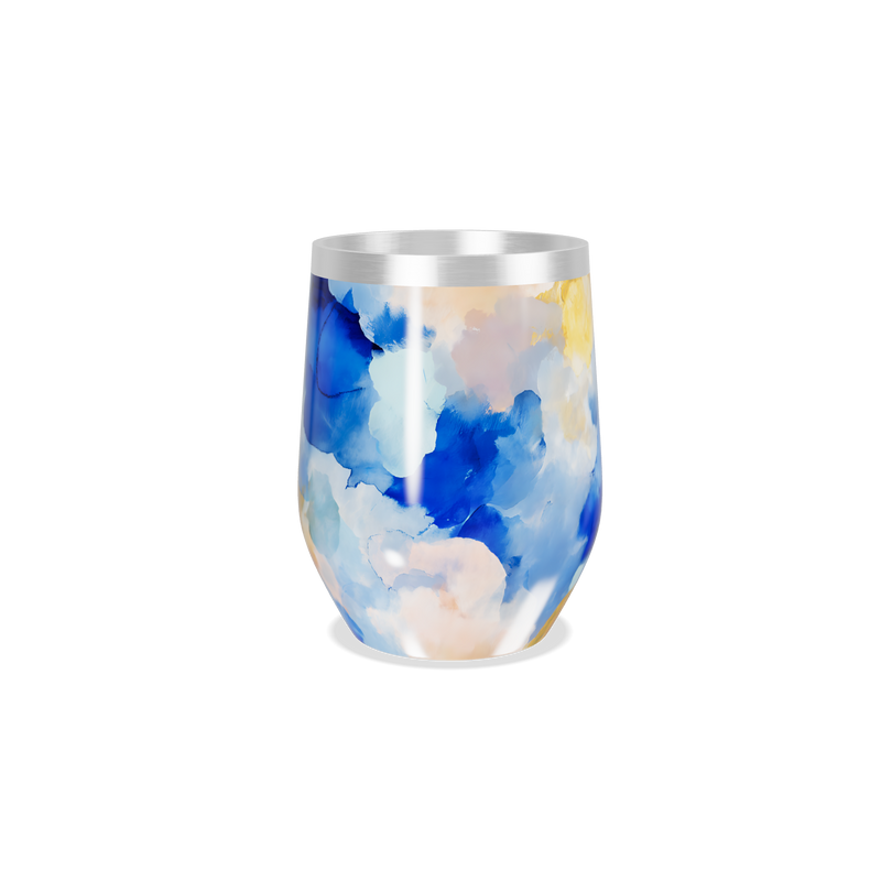 Copo Térmico Slim - Estampa Abstrata Azul