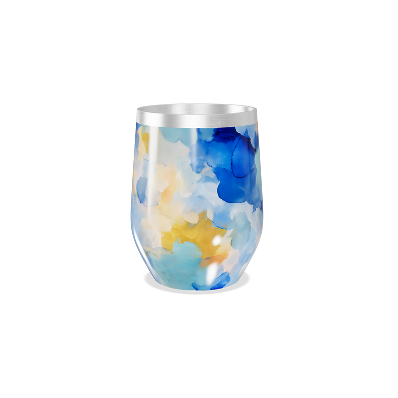 Copo Térmico Slim - Estampa Abstrata Azul