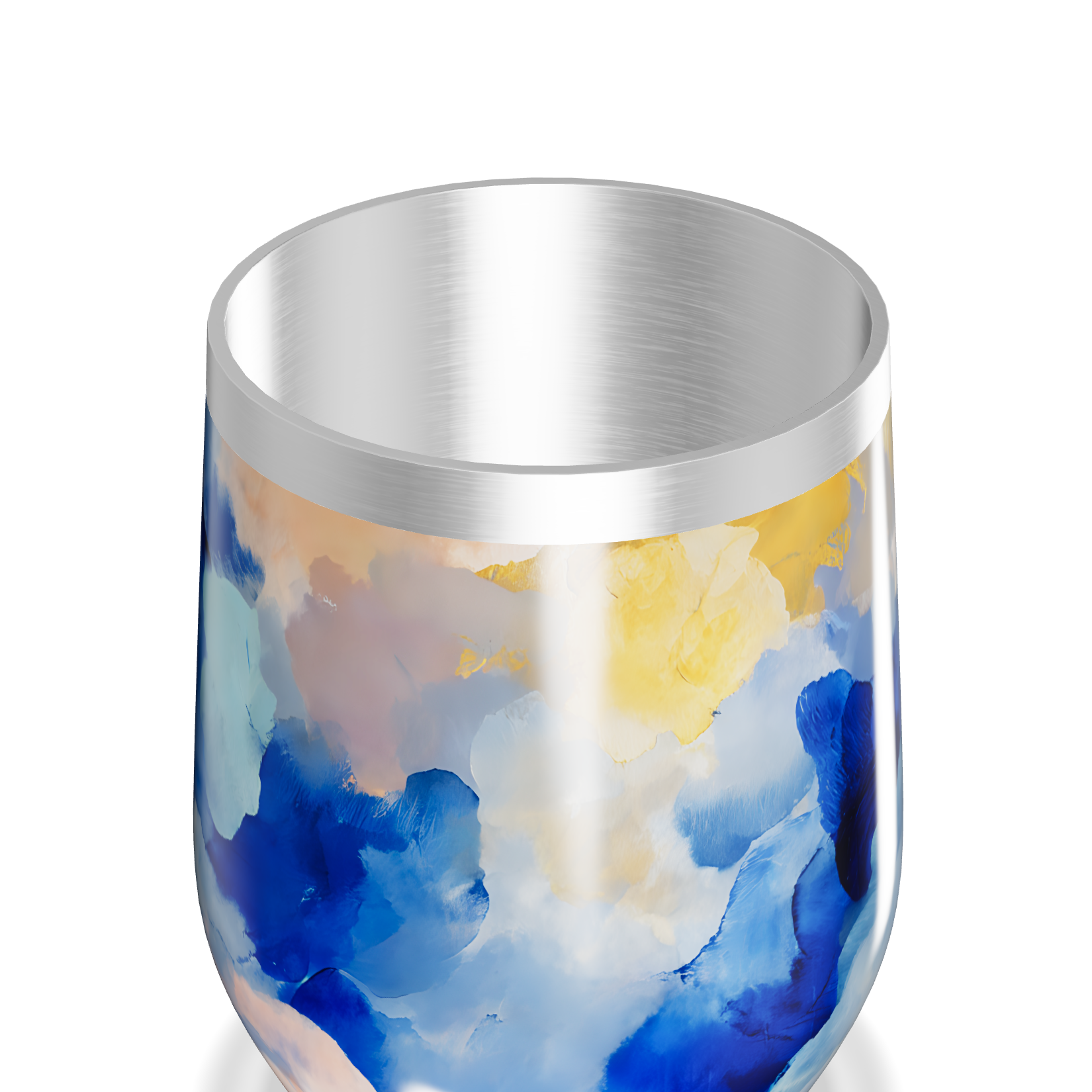 Copo Térmico Slim - Estampa Abstrata Azul