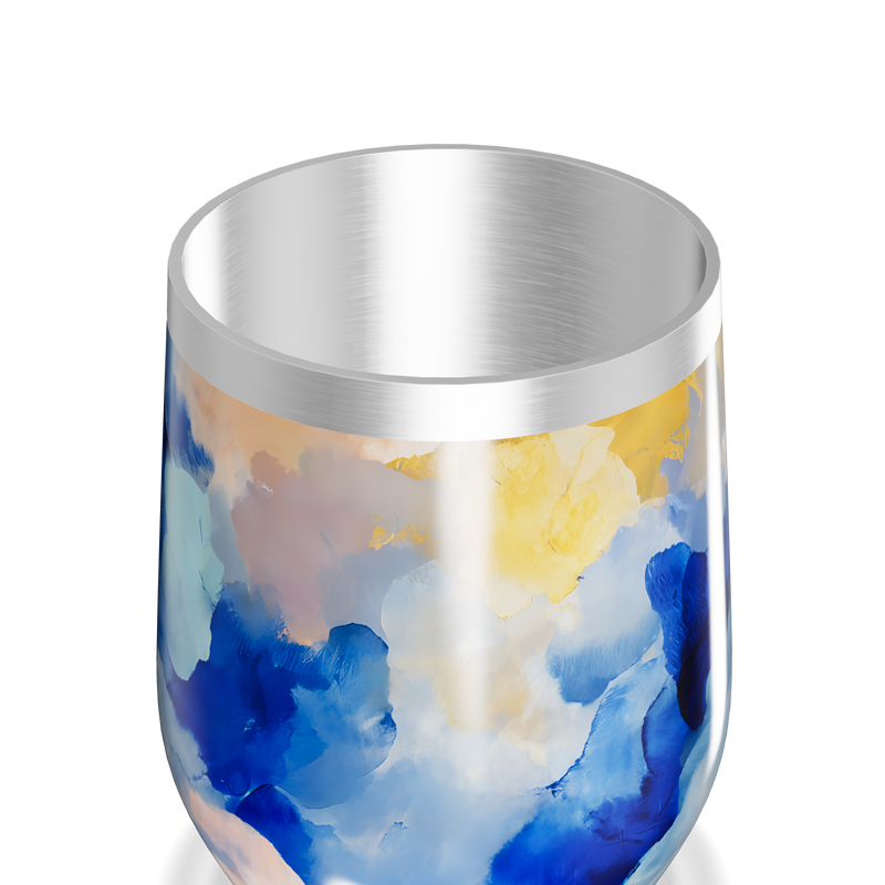 Copo Térmico Slim - Estampa Abstrata Azul