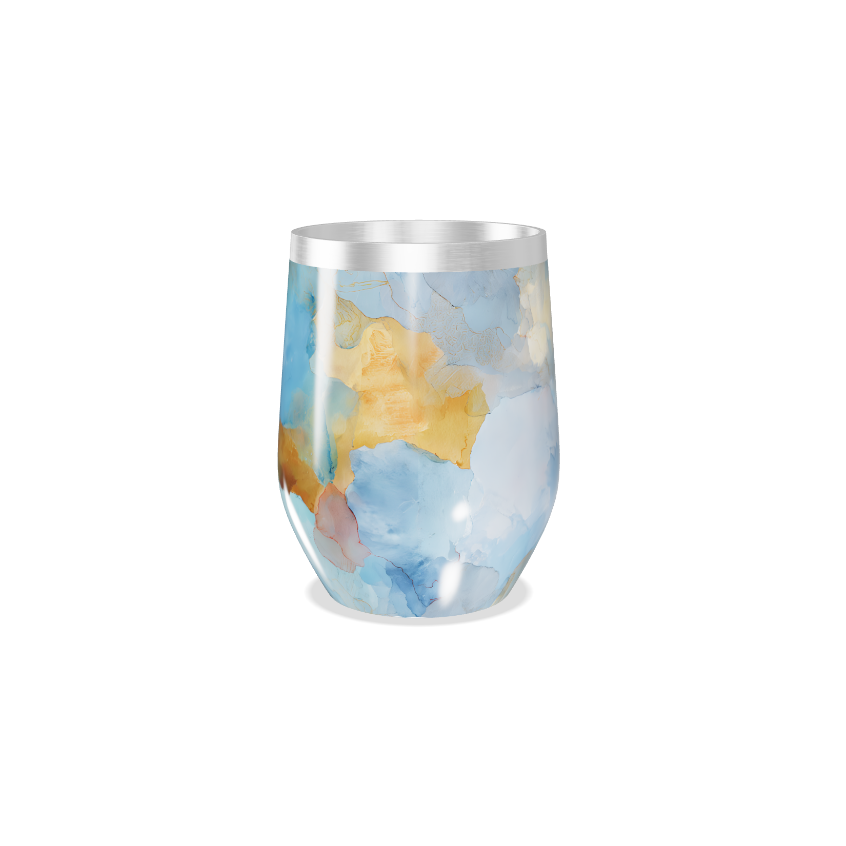 Copo Térmico Slim - Pintura Abstrata Azul