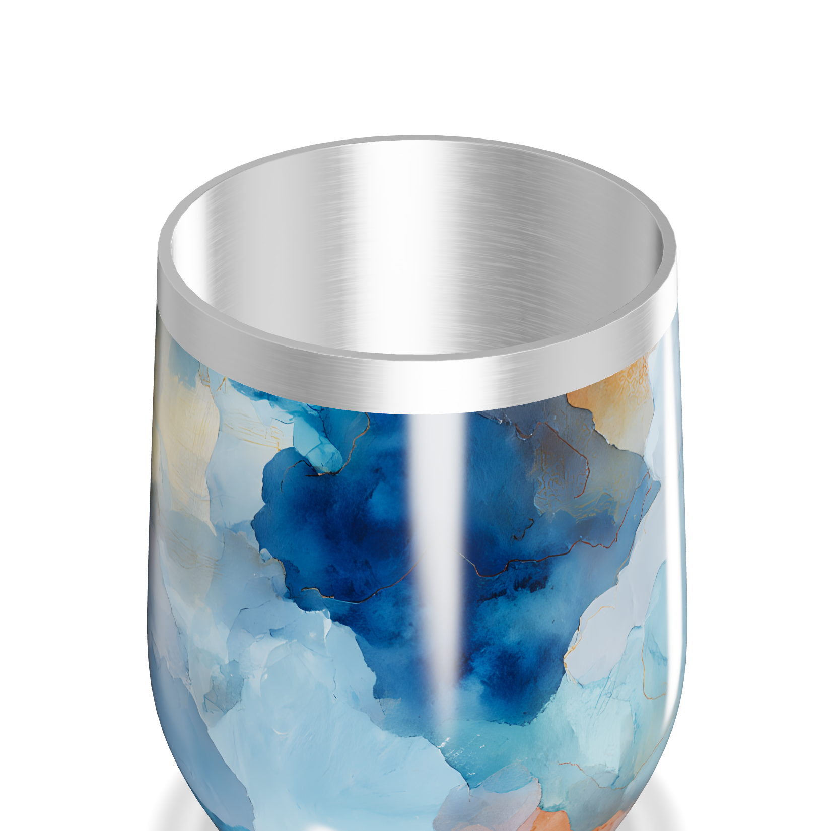 Copo Térmico Slim - Pintura Abstrata Azul