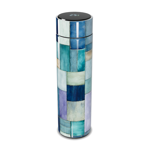 Garrafa Térmica Touch - Estampa Azul Patchwork