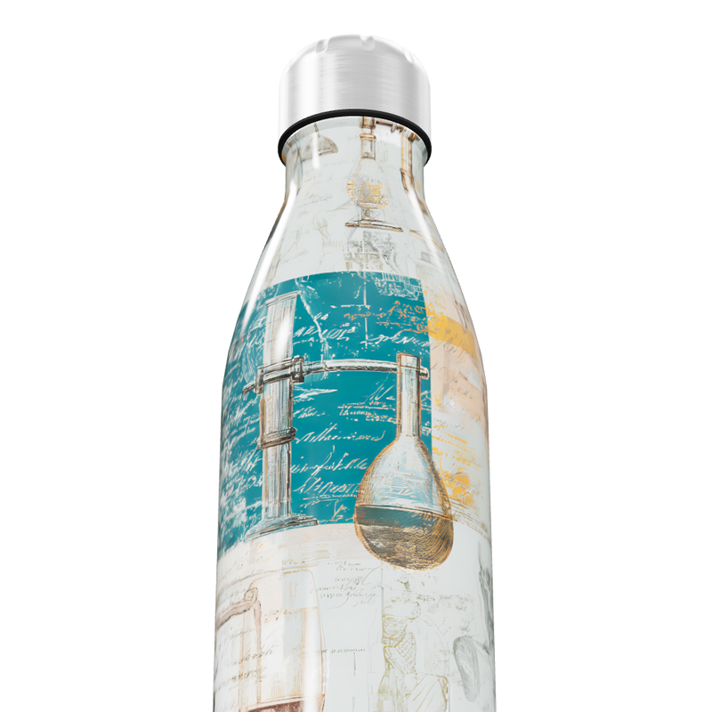 Garrafa Inox - Estampa Laboratório Vintage