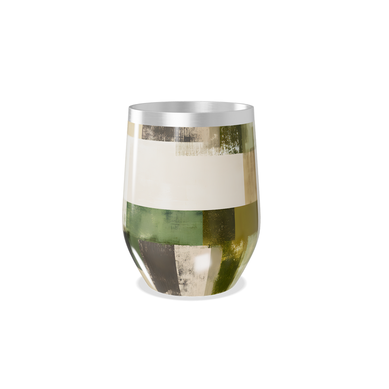 Copo Térmico Slim - Estampa Geométrica Verde