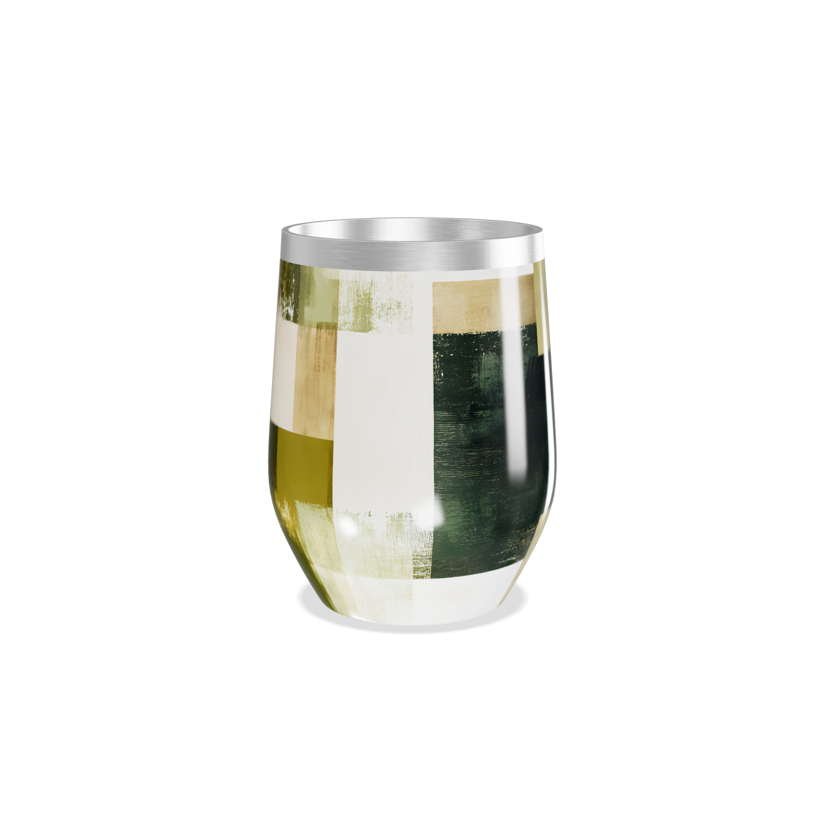 Copo Térmico Slim - Estampa Geométrica Verde