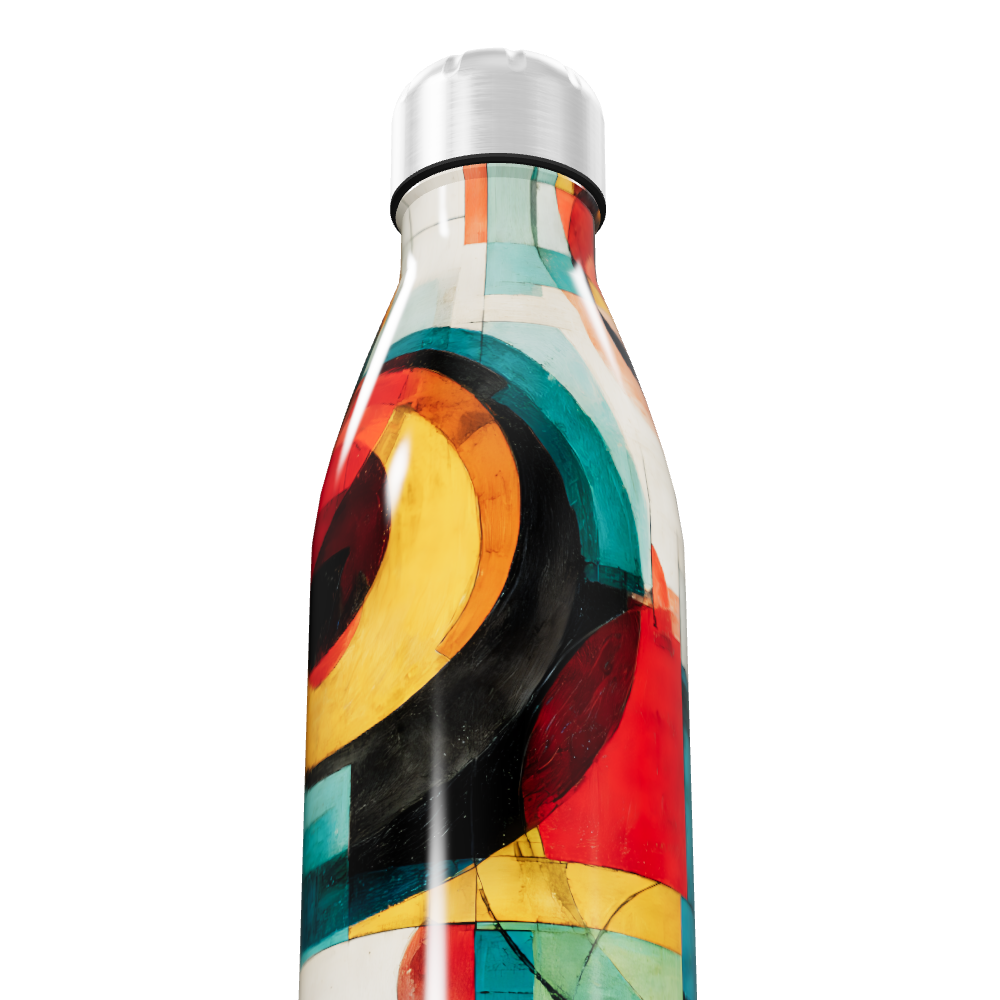 Garrafa Inox - Estampa Colorida Abstrata