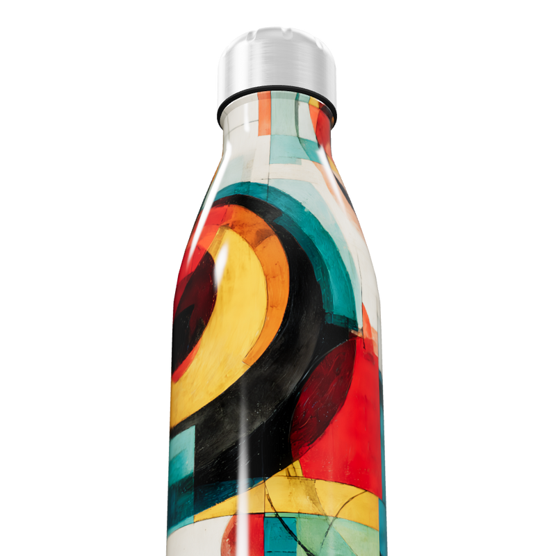 Garrafa Inox - Estampa Colorida Abstrata