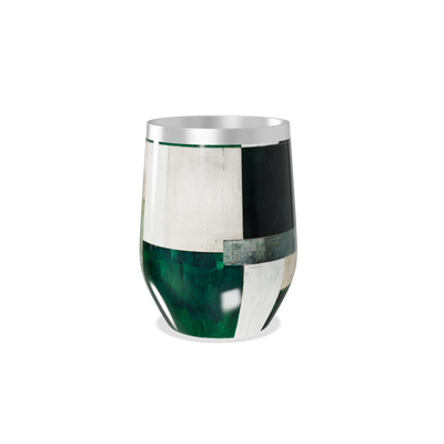 Copo Térmico Slim - Verde e Branco Abstrato