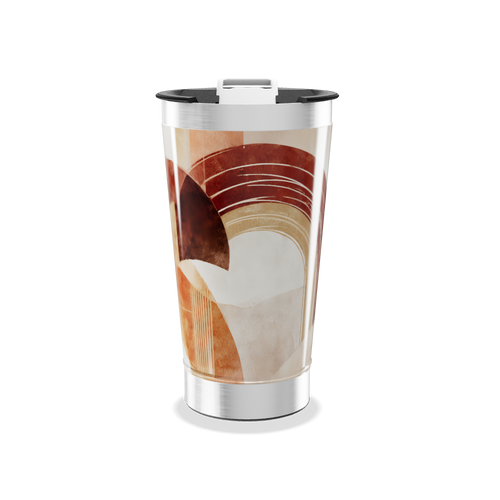 Copo Térmico - Abstrato Marrom e Bege