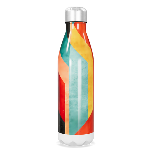 Garrafa Inox - Colorida com Design Geométrico